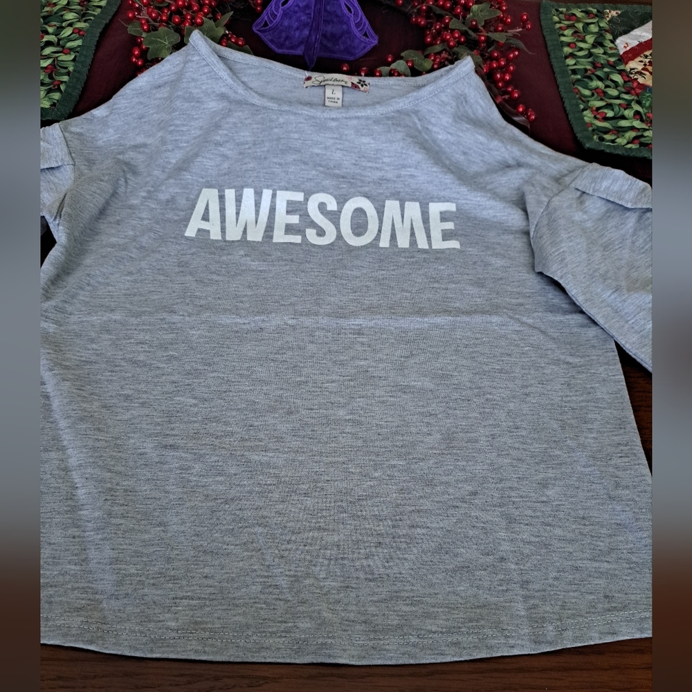 Speechless Girls Long Sleeve Ruffle Screen Tee Size: Large (girls)